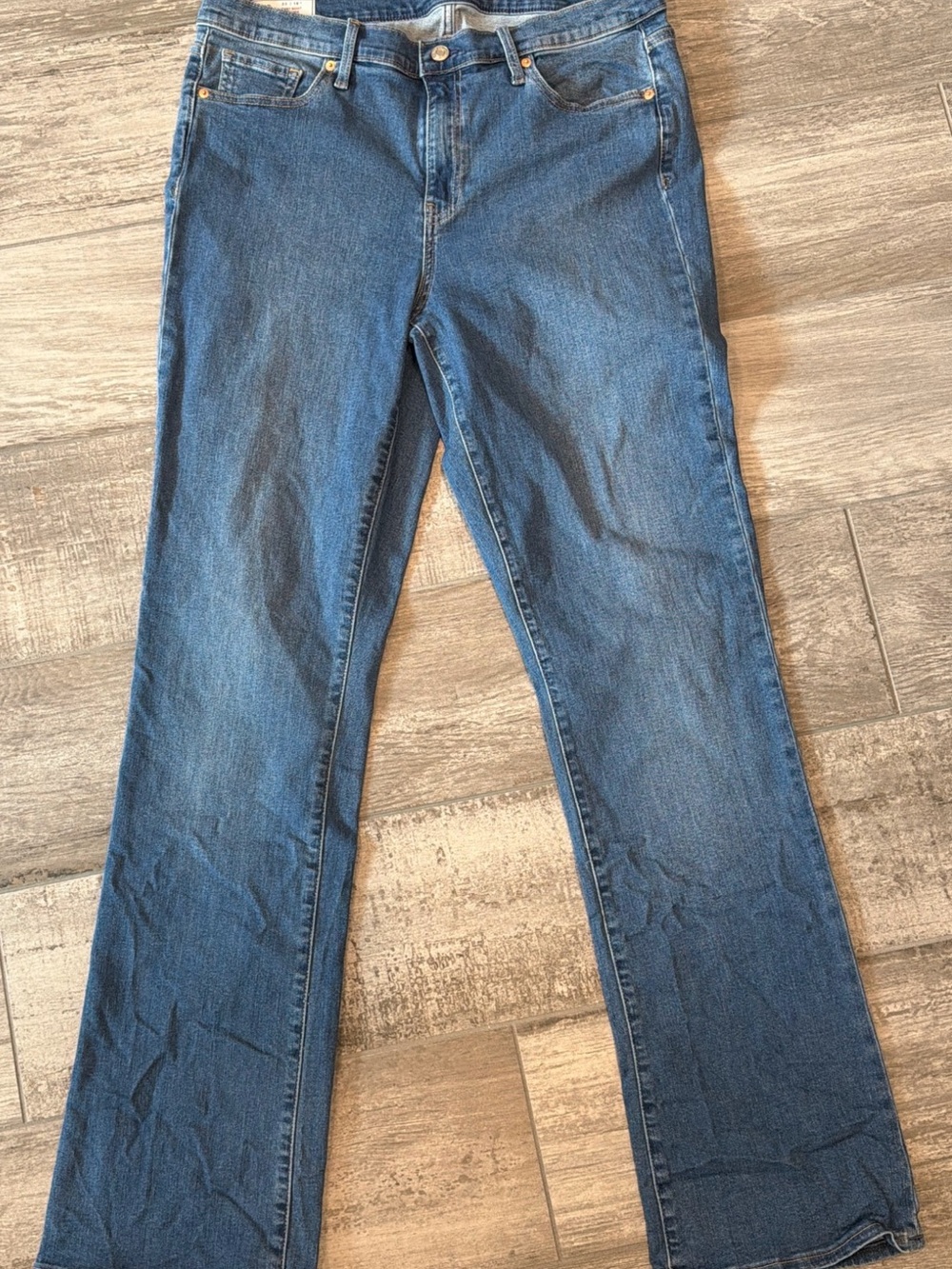 GAP Baby Boot Mid Rise Jeans Women's 16 Tall 33 Light Wash Bootcut Stretch Denim
